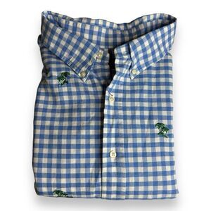 Polo Ralph Lauren Palm Print Gingham Oxford Sport Shirt 4XLT NWT Blue/White